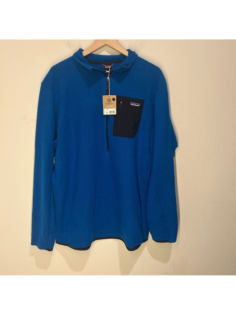 Patagonia R1 Air ¼ Zip Pullover XXL – Endless Blue Lightweight Fleece – NWT